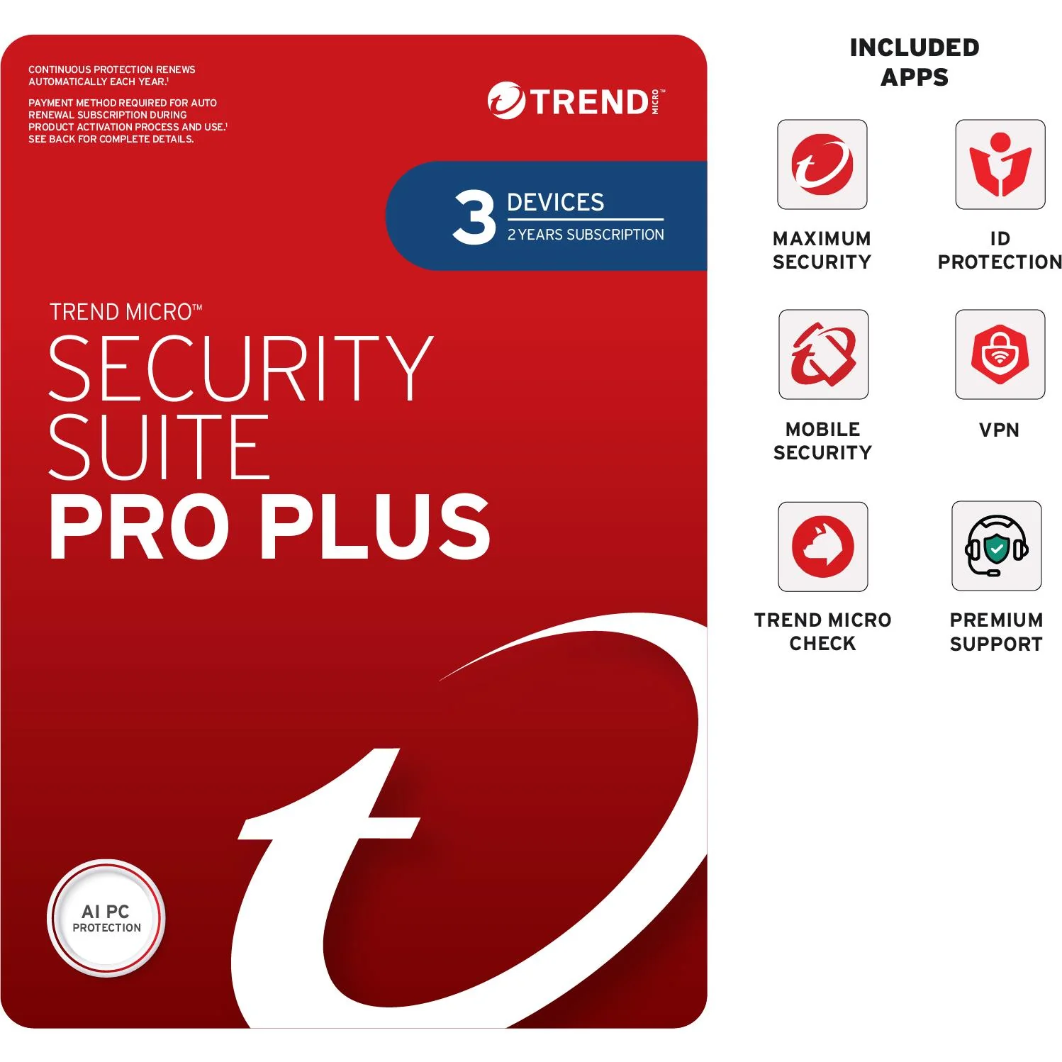 Trend Micro Security Suite Pro Plus 2025 3 Device 1 Year